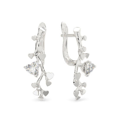Branch Earrings from White Gold