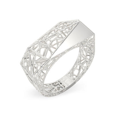 Charming Spider Web White Gold Ring