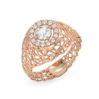 Chic Coral Rose Gold Ring
