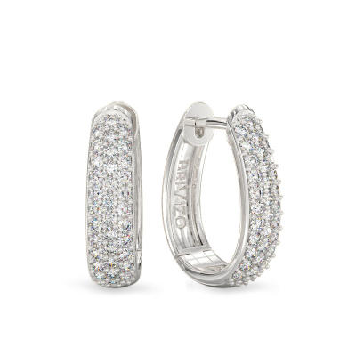 Chic Dangling White Gold Earrings With Zircon