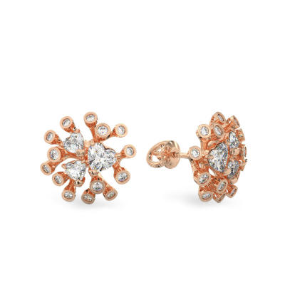 Chrysanthemum Rose Gold Earrings