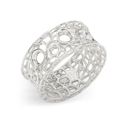 Coral Bubbles Ring From White Gold