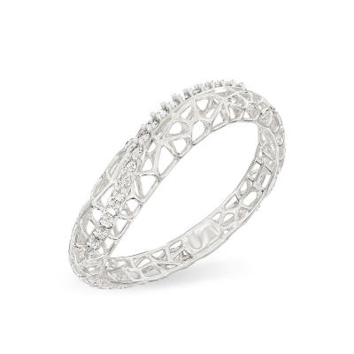 Coral Dream Ring From White Gold