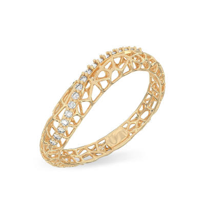 Coral Dream Ring From Yellow Gold