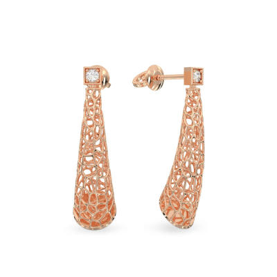 Coral Horn Earrings From Rose Gold
