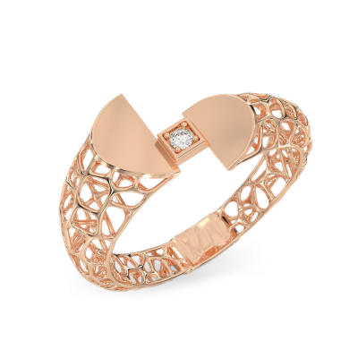 Coral Horns Ring From Rose Gold