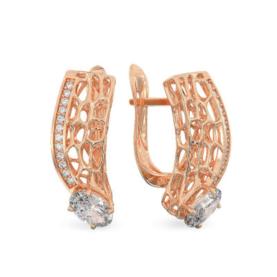 Coral Wave Rose Gold Earrings
