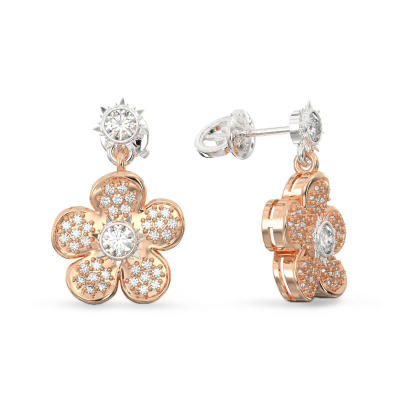 Forget-me-not Flower Earrings From Rose Gold