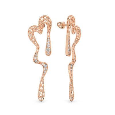 Open Heart Rose Gold Earrings