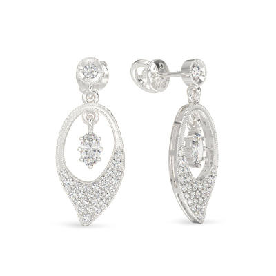 Orchid Petal Earrings From White Gold