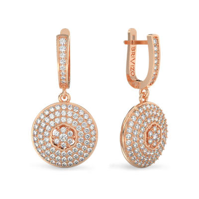Rose Gold Earrings With Shining Circles