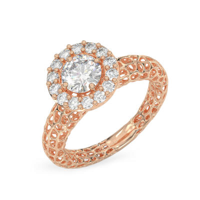 Shining Coral Rose Gold Ring