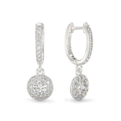 Shining Round Earrings From White Gold