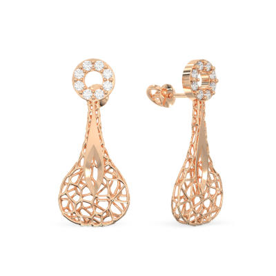 Transparent Drop Rose Gold Earrings