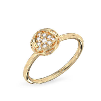 Trillion Form Yellow Gold Ring