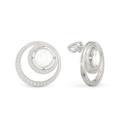 Two Circles Earrings From White Gold