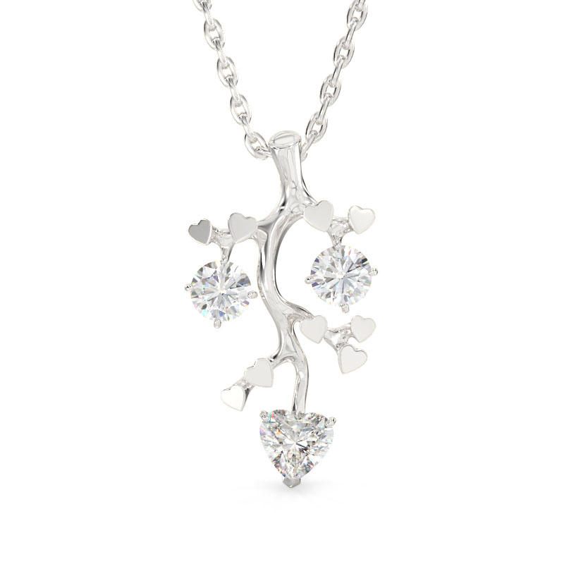 Branch Pendant from White Gold