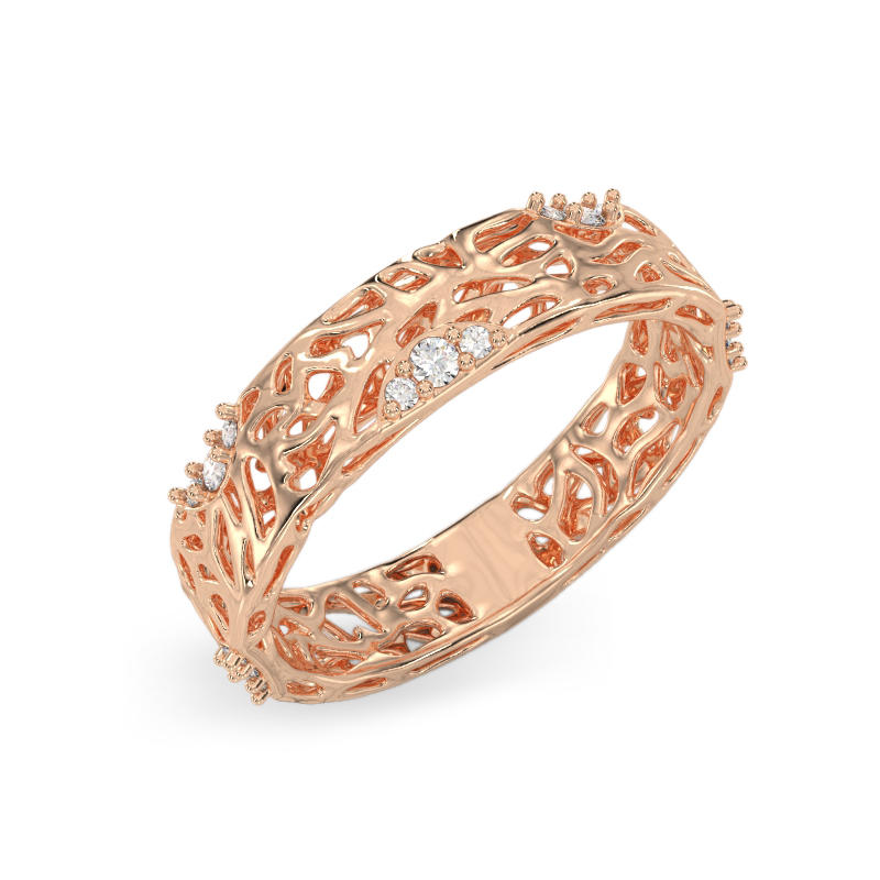 Charming Coral Ring From Rose Gold