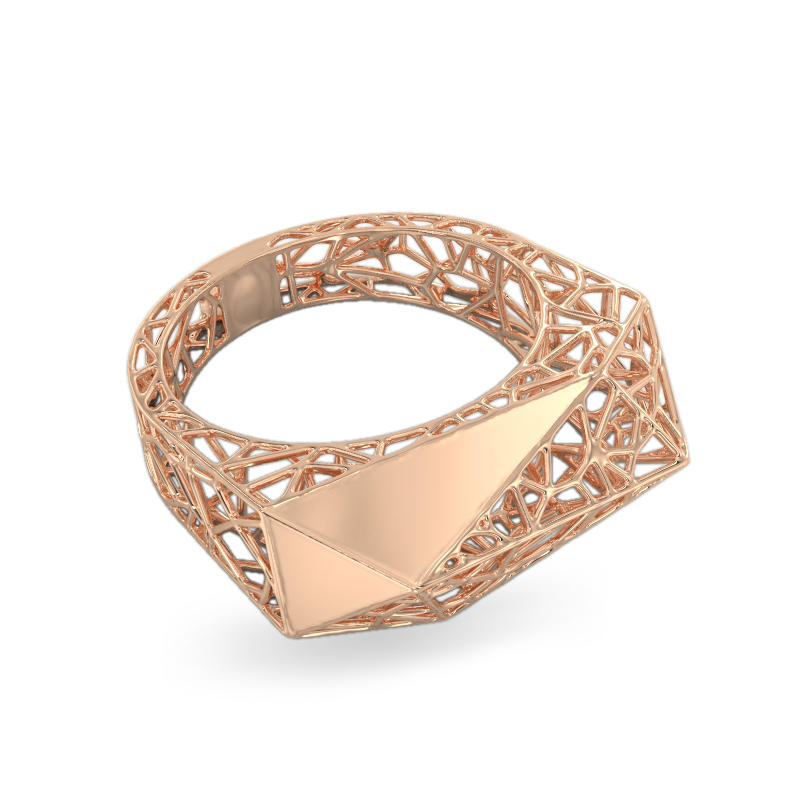 Charming Spider Web Rose Gold Ring2