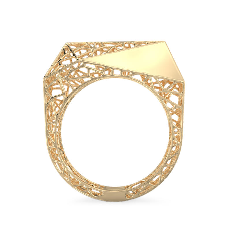 Charming Spider Web Yellow Gold Ring3