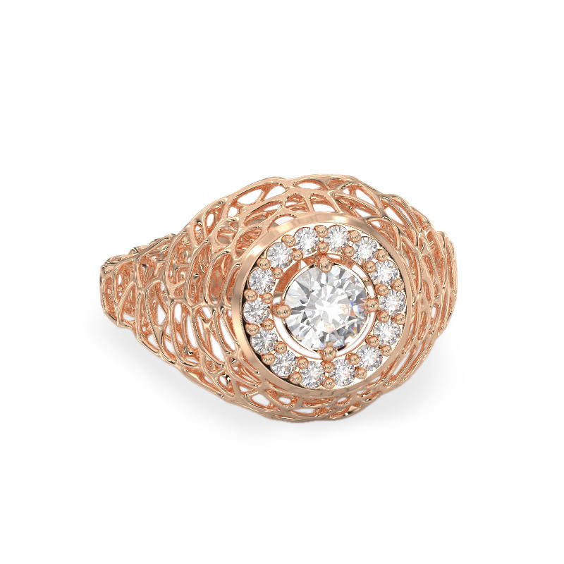 Chic Coral Rose Gold Ring2