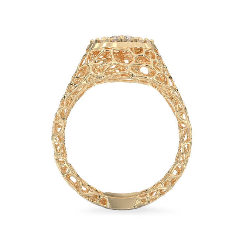 Chic Coral Yellow Gold Ring3