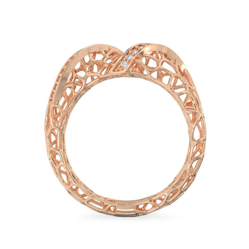 Coral 2 Waves Ring From Rose Gold3