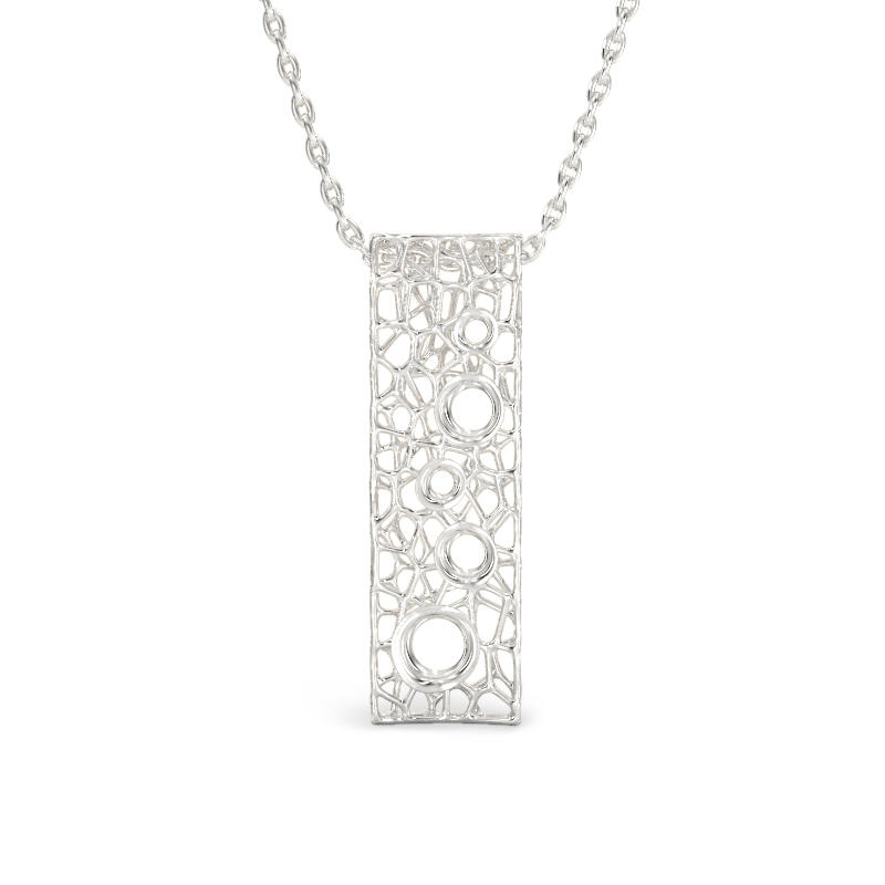 Coral Bubbles Pendant From White Gold