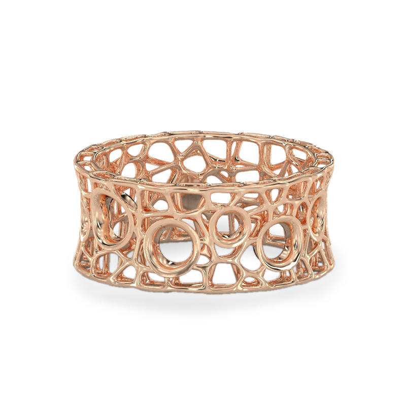 Coral Bubbles Ring From Rose Gold2