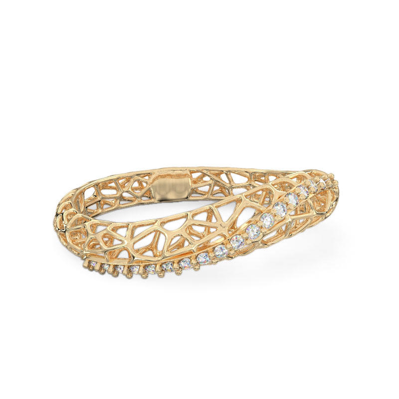 Coral Dream Ring From Yellow Gold2