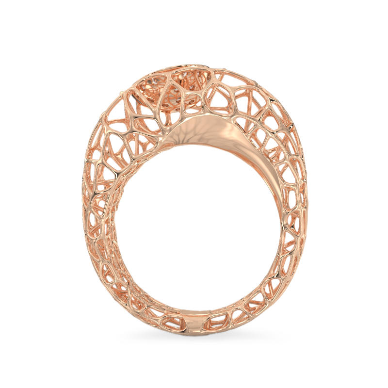 Coral Fantasy Ring From Rose Gold3