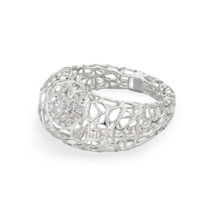 Coral Fantasy Ring From White Gold2