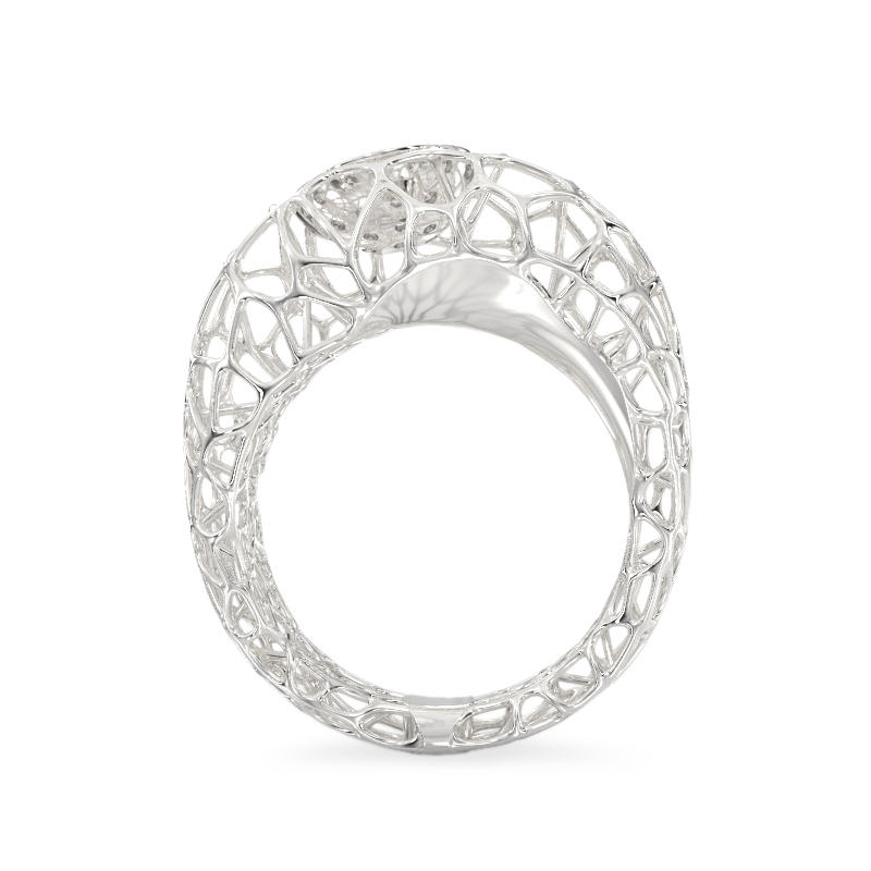 Coral Fantasy Ring From White Gold3