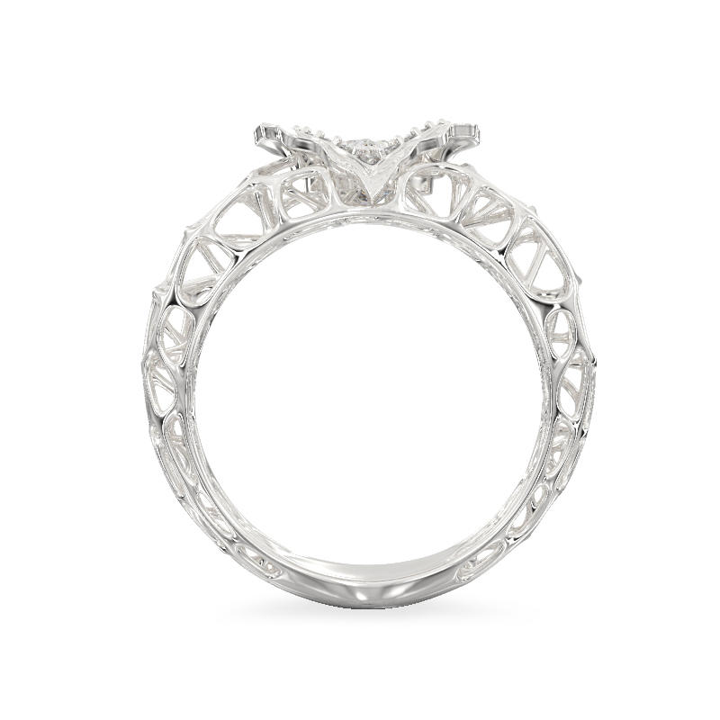 Coral Heart White Gold Ring3