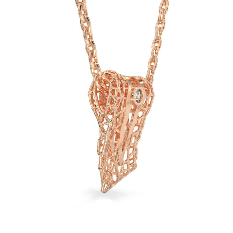 Coral Pendant With Cut out From Rose Gold 2