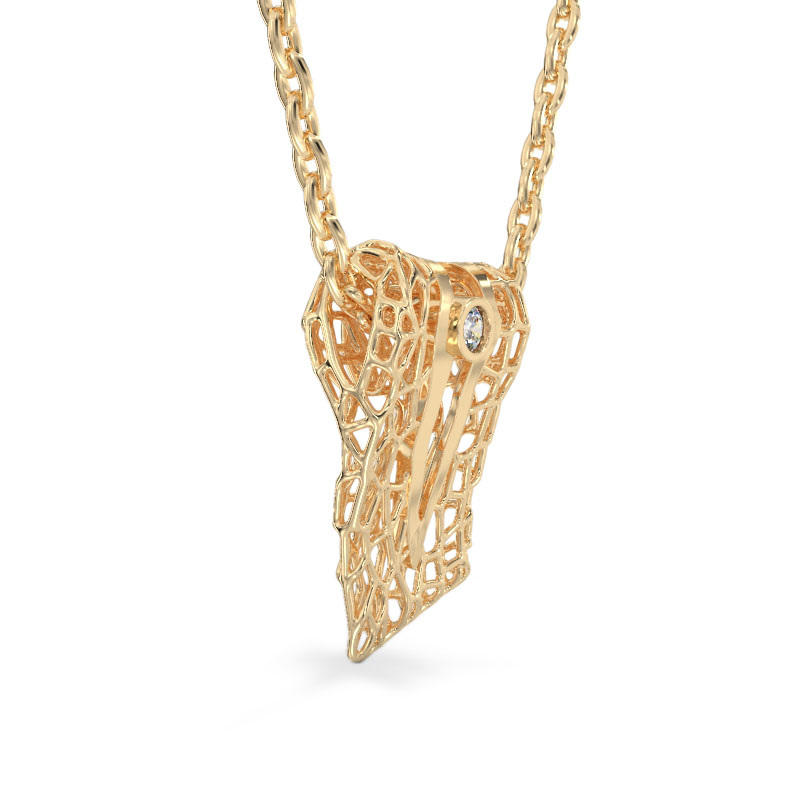 Coral Pendant With Cut out From Yellow Gold 2