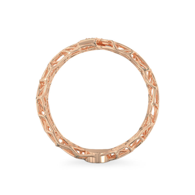 Coral Ring With Diagonal From Rose Gold 3