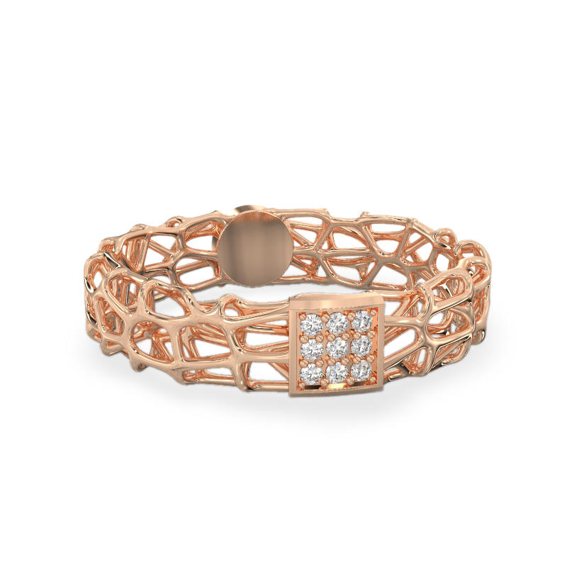 Coral Rose Gold Ring With Square2