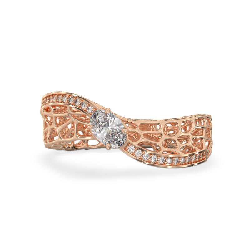Coral Wave Ring From Rose Gold2