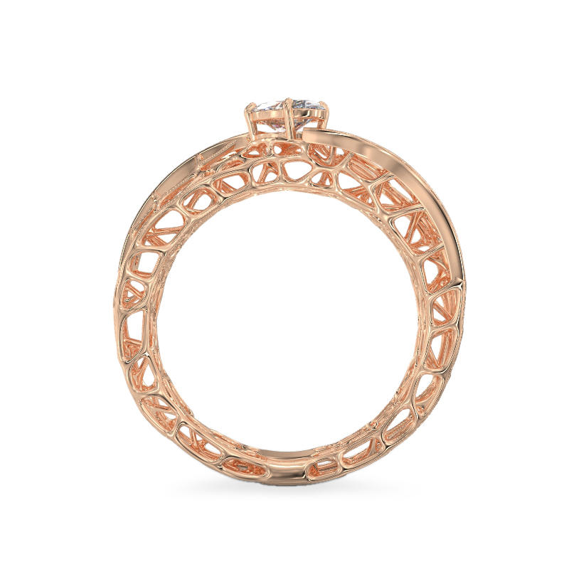 Coral Wave Ring From Rose Gold3