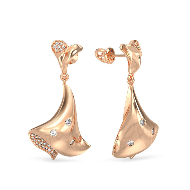 Dancing Rose Gold Zircon Earrings