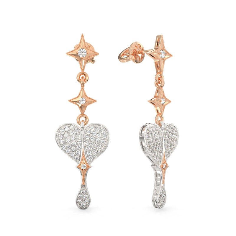 Elegant Heart Earrings From Rose Gold