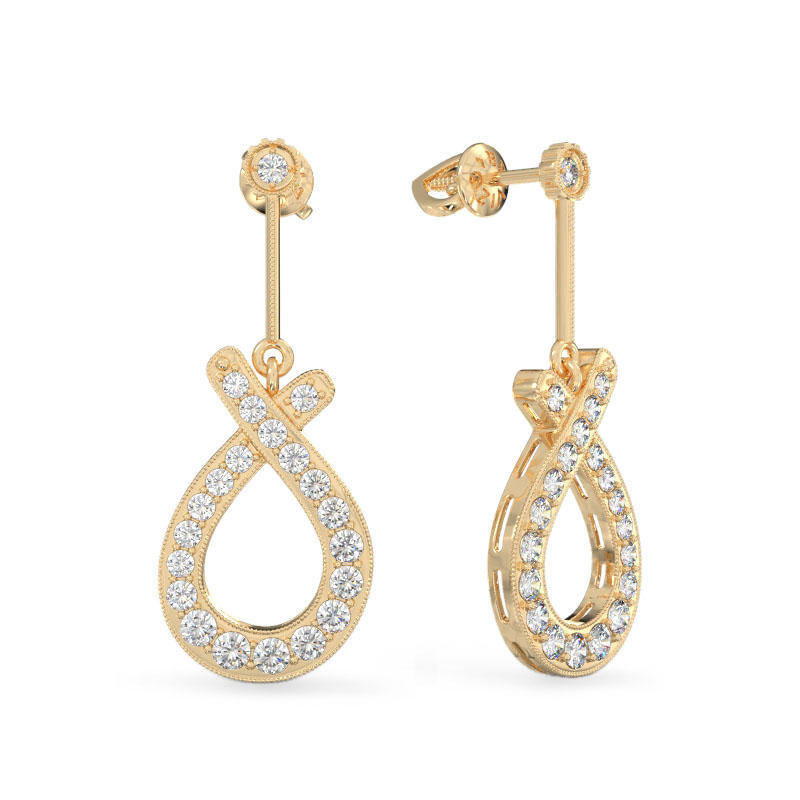 Elegant Loop Earrings From Yellow Gold