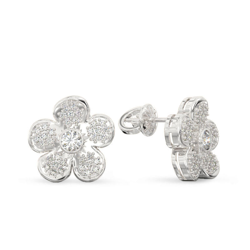 Forget me not Earrings From White Gold