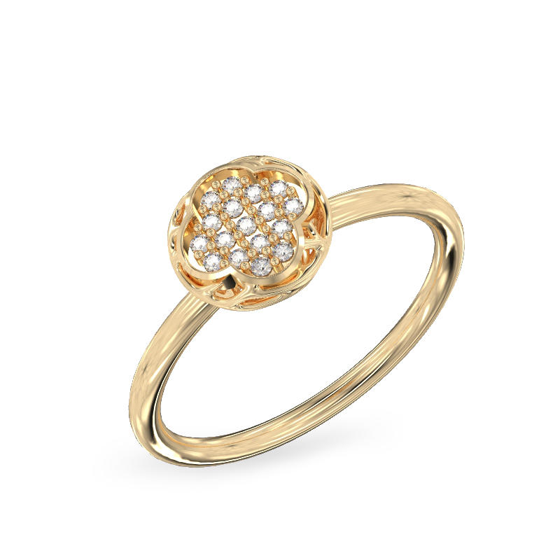 Four Leaf Yellow Gold Ring