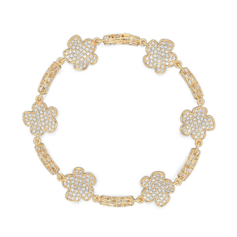 Gold Exquisite Bracelet with flowers1