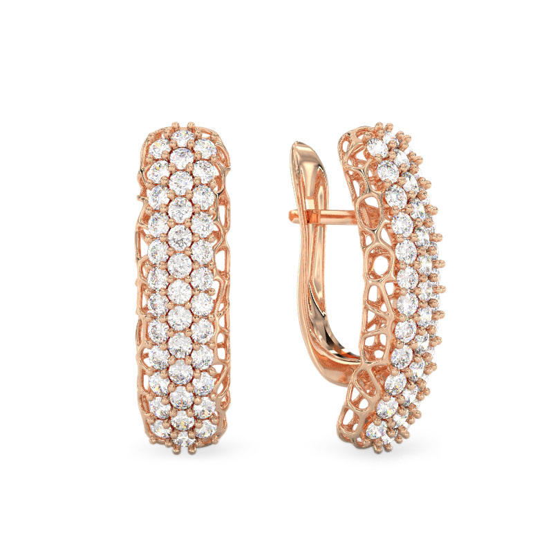 Graceful Coral Rose Gold Earrings