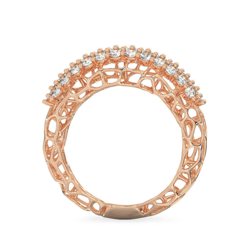 Graceful Coral Rose Gold Ring3