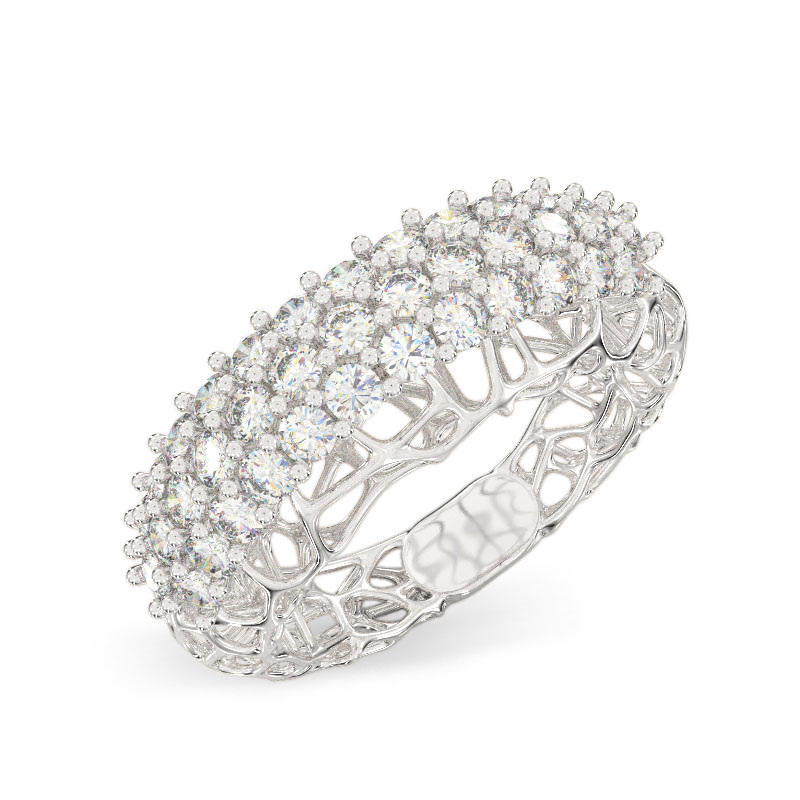 Graceful Coral White Gold Ring