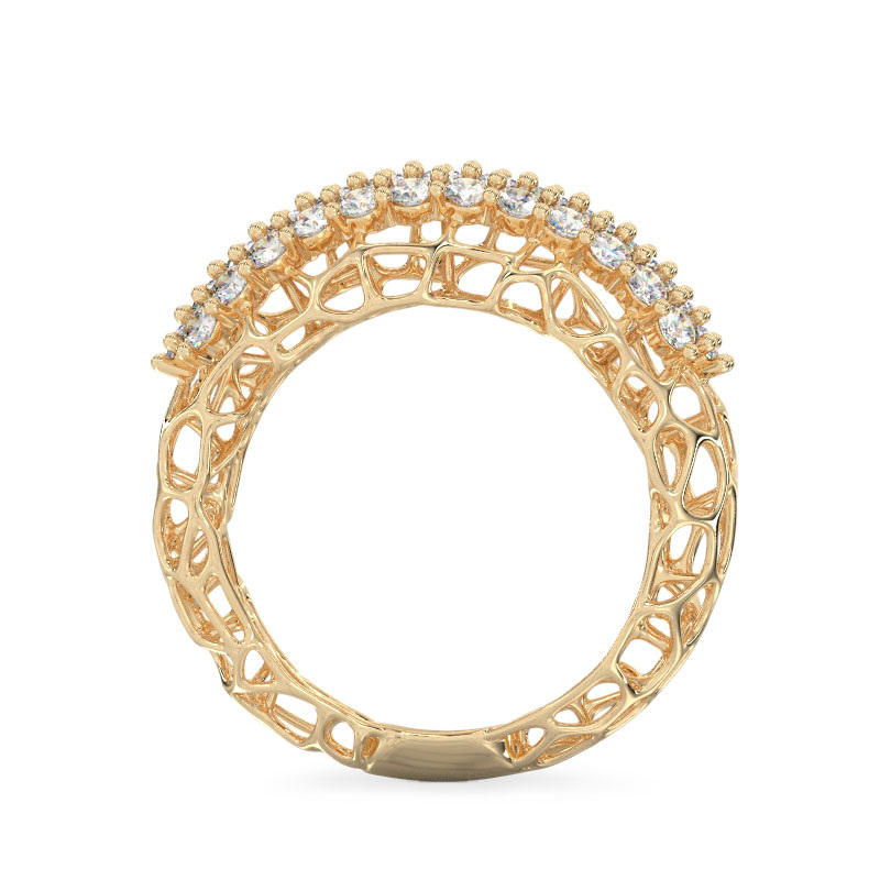 Graceful Coral Yellow Gold Ring3